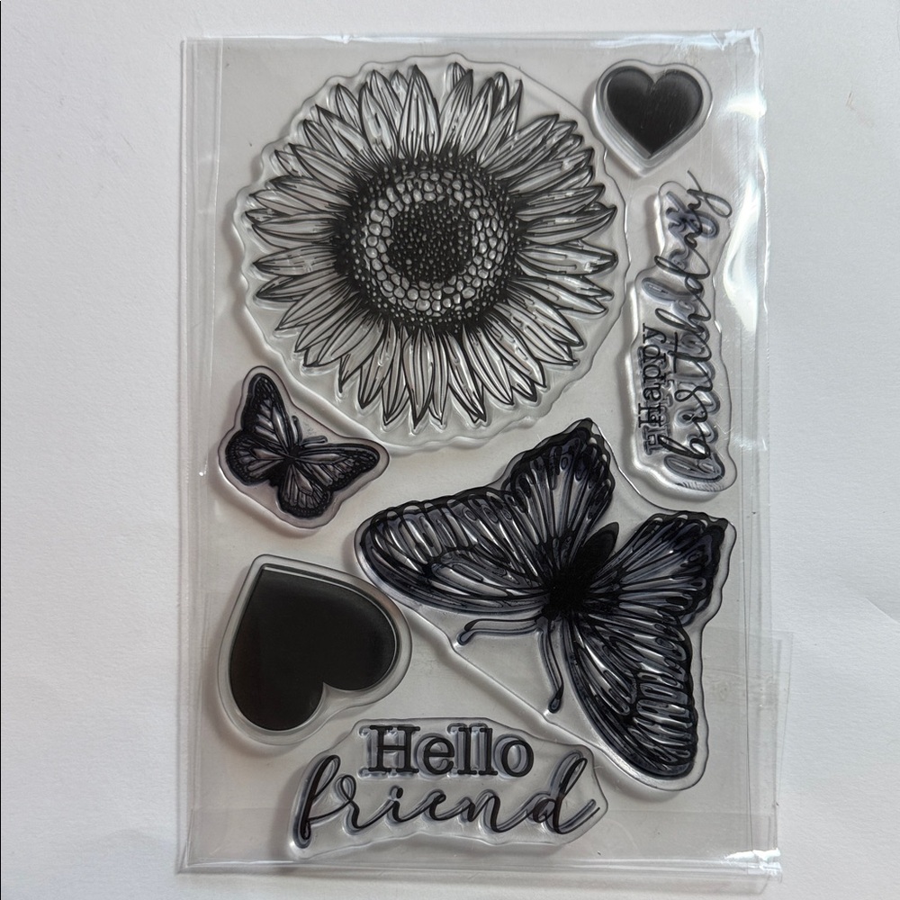 Sunflower and Butterfly Clear Stamps